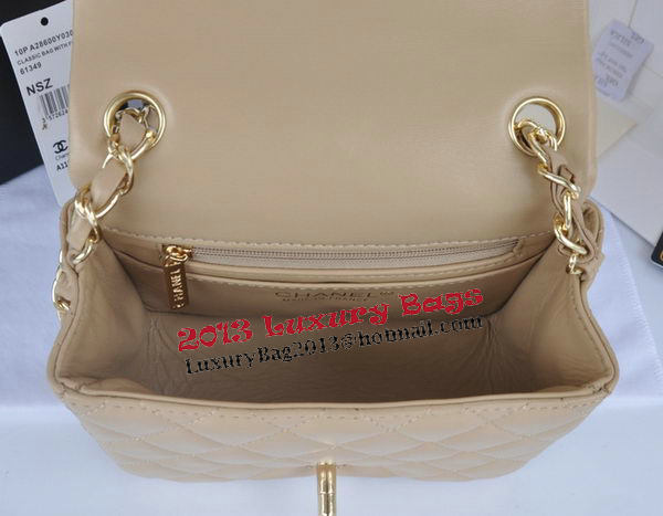 Chanel mini Classic Flap Bag Apricot Original Sheekskin CHA1115 Gold