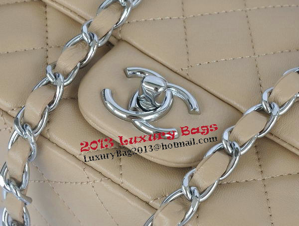 Chanel mini Classic Flap Bag Apricot Original Sheekskin CHA1115 Silver