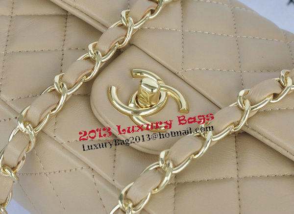 Chanel mini Classic Flap Bag Apricot Original Sheekskin CHA1116 Gold