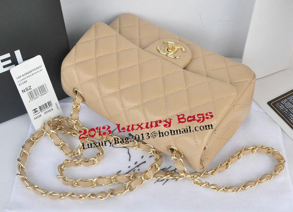 Chanel mini Classic Flap Bag Apricot Original Sheekskin CHA1116 Gold