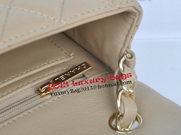 Chanel mini Classic Flap Bag Apricot Original Sheekskin CHA1116 Gold