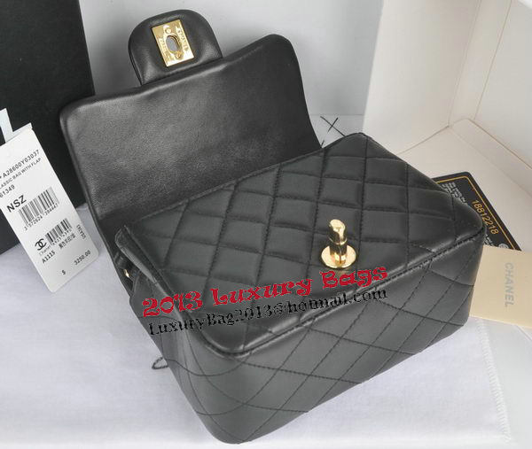 Chanel mini Classic Flap Bag Black Original Sheekskin CHA1115 Gold