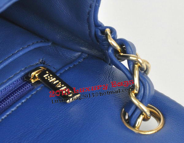 Chanel mini Classic Flap Bag Blue Original Sheekskin CHA1115 Gold