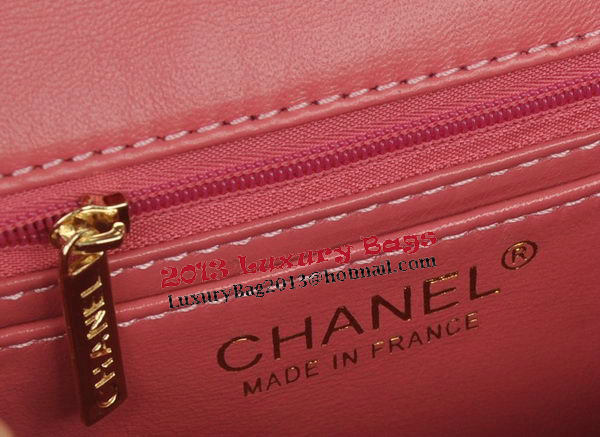 Chanel mini Classic Flap Bag Pink Original Sheekskin CHA1115 Gold