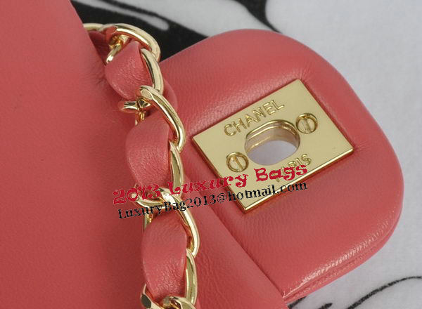 Chanel mini Classic Flap Bag Pink Original Sheekskin CHA1115 Gold