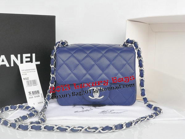 Chanel mini Classic Flap Bag Royal Original Sheekskin CHA1115 Silver