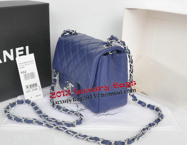 Chanel mini Classic Flap Bag Royal Original Sheekskin CHA1115 Silver