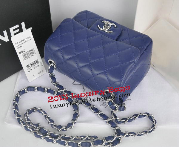 Chanel mini Classic Flap Bag Royal Original Sheekskin CHA1115 Silver