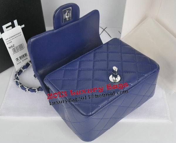 Chanel mini Classic Flap Bag Royal Original Sheekskin CHA1115 Silver