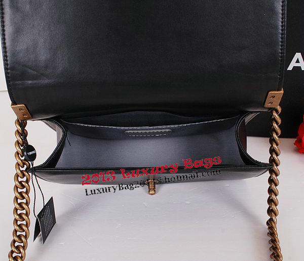 Le Boy Chanel Flap Shoulder Bag Black Sheepskin Leather CHA67086 Gold