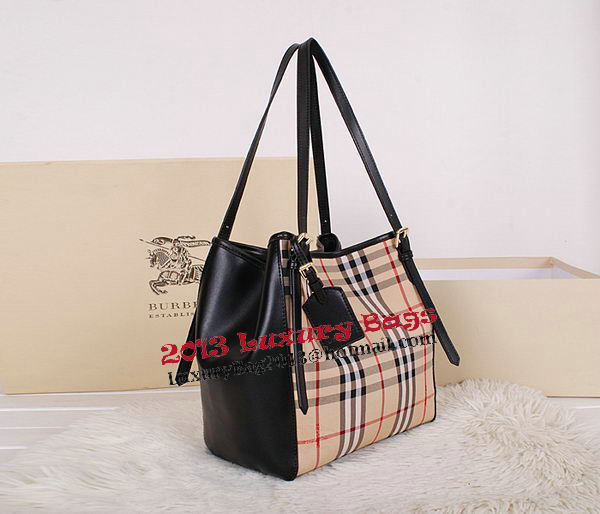 BurBerry Small Haymarket Check Tote Bag B3711 Black