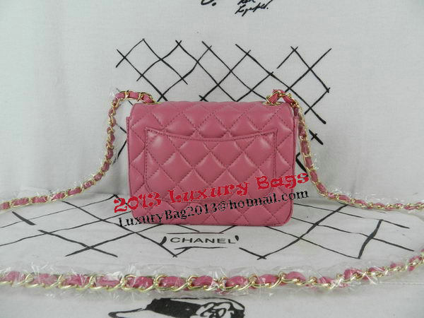 Chanel mini Classic Flap Bag Peach Sheekskin CHA1115 Gold