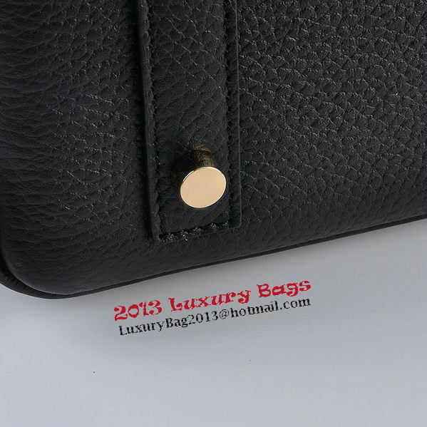 Hermes Birkin 35CM Tote Bag Black Grainy Leather Gold