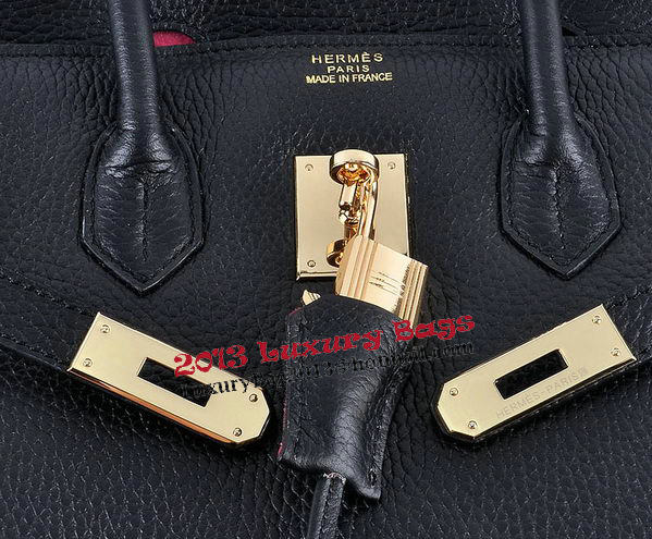 Hermes Birkin 35CM Tote Bag Black Grainy Leather Gold