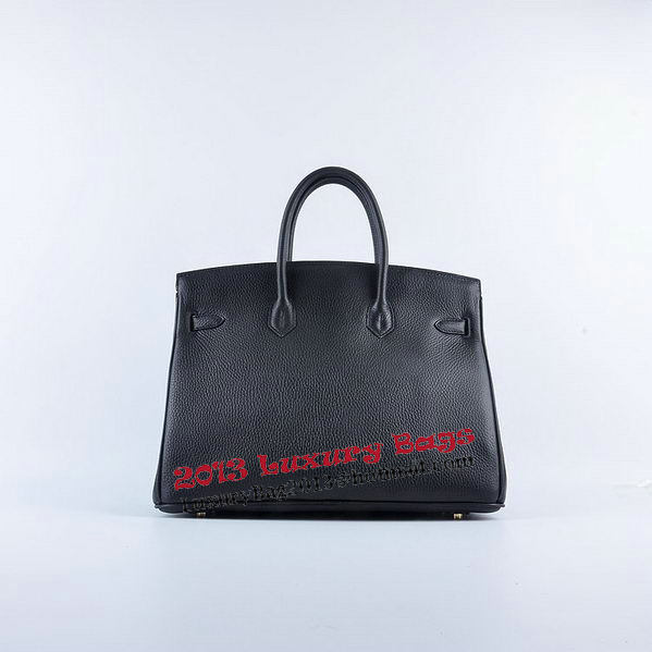 Hermes Birkin 35CM Tote Bag Black Grainy Leather Gold