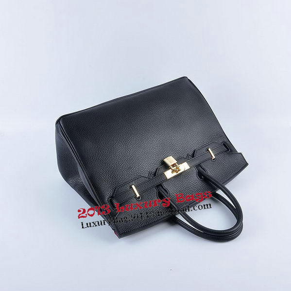 Hermes Birkin 35CM Tote Bag Black Grainy Leather Gold