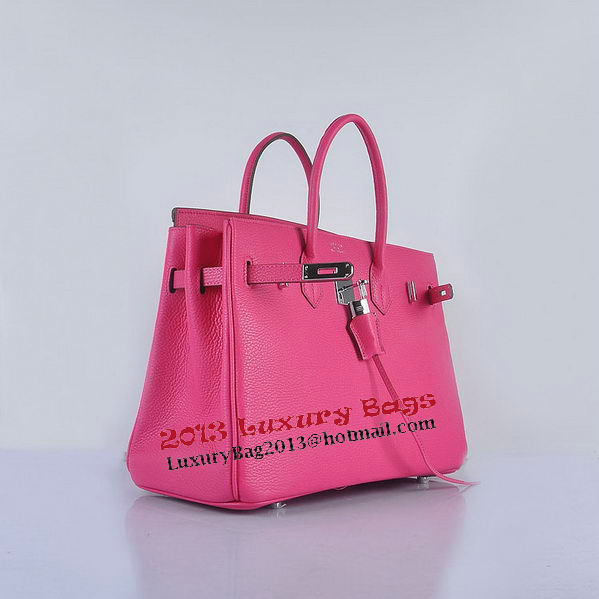 Hermes Birkin 35CM Tote Bag Rosy Grainy Leather Silver