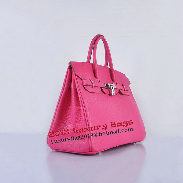 Hermes Birkin 35CM Tote Bag Rosy Grainy Leather Silver