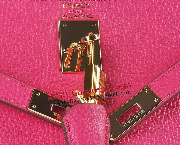 Hermes Kelly 28cm Shoulder Bags Rose Grainy Leather Gold