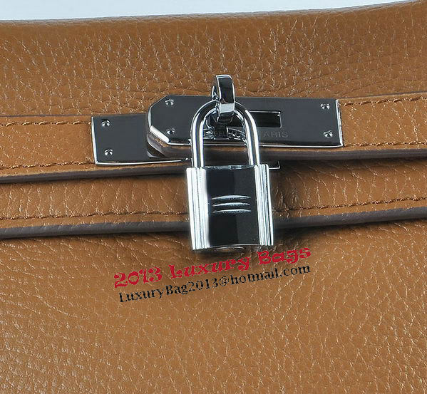 Hermes Kelly 28cm Shoulder Bags Wheat Grainy Leather Silver