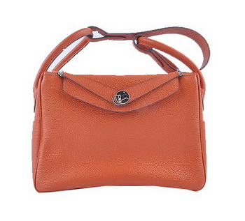 Hermes Lindy 30CM Grainy Leather Shoulder Bag H6207 Orange