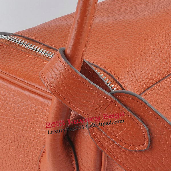 Hermes Lindy 30CM Grainy Leather Shoulder Bag H6207 Orange