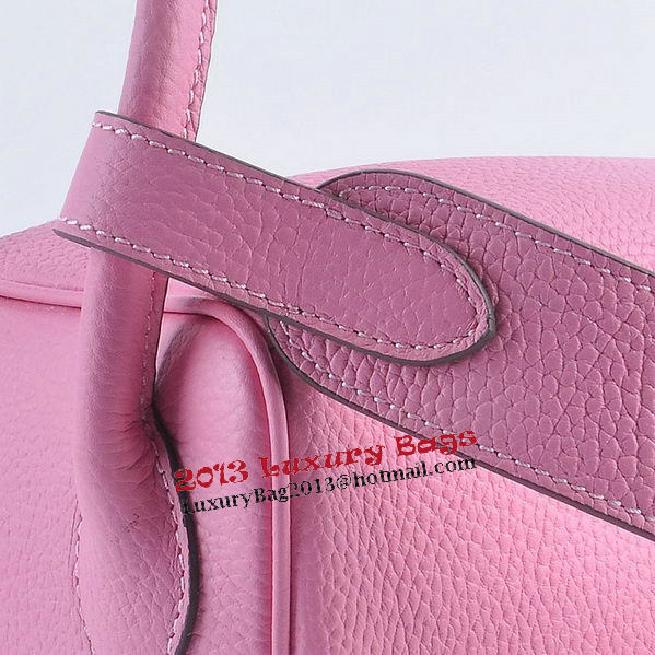 Hermes Lindy 30CM Grainy Leather Shoulder Bag H6207 Pink