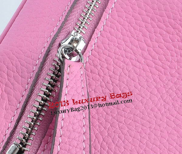 Hermes Lindy 30CM Grainy Leather Shoulder Bag H6207 Pink