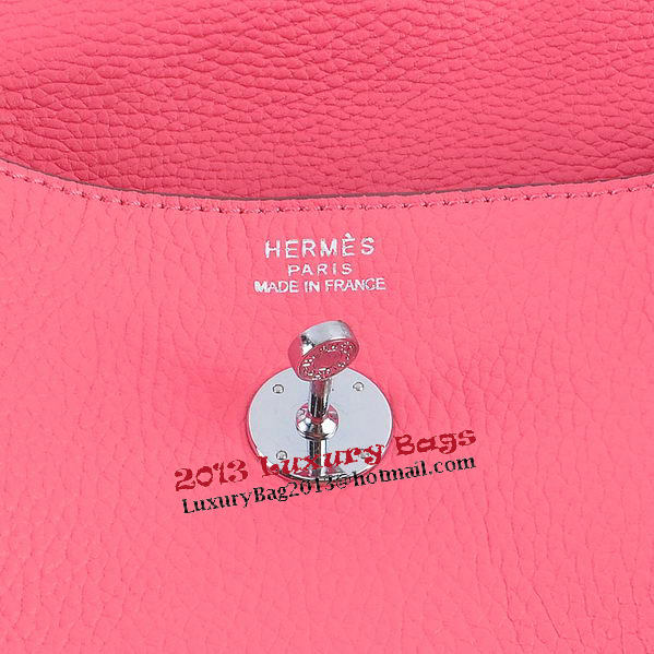 Hermes Lindy 30CM Grainy Leather Shoulder Bag H6207 Rose