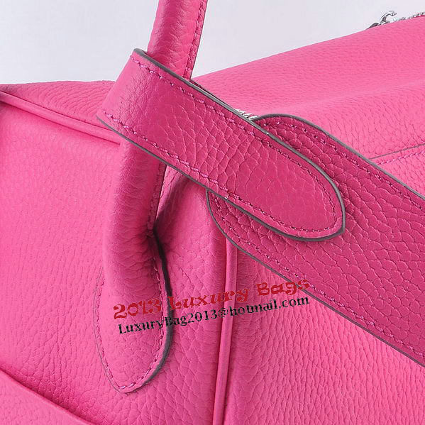 Hermes Lindy 30CM Grainy Leather Shoulder Bag H6207 Rosy