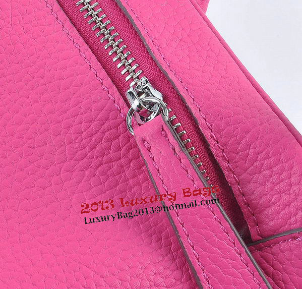 Hermes Lindy 30CM Grainy Leather Shoulder Bag H6207 Rosy