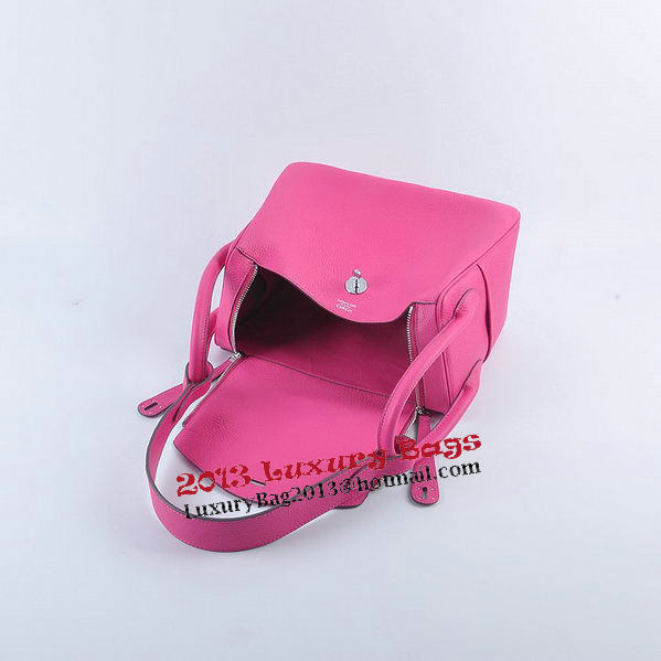 Hermes Lindy 30CM Grainy Leather Shoulder Bag H6207 Rosy