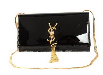 YSL Monogramme Cross-body Shoulder Bag Patent Leather Y311214 Black