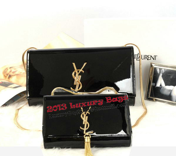 YSL Monogramme Cross-body Shoulder Bag Patent Leather Y311214 Black