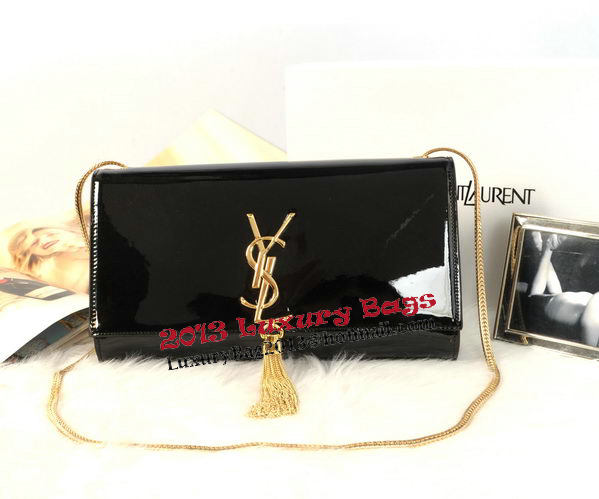 YSL Monogramme Cross-body Shoulder Bag Patent Leather Y311214 Black