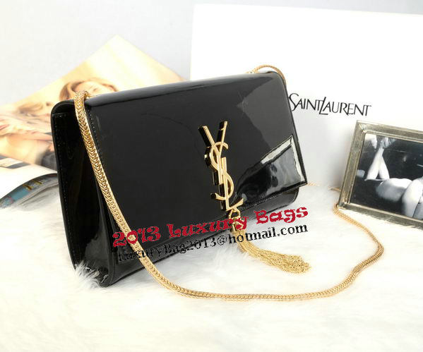 YSL Monogramme Cross-body Shoulder Bag Patent Leather Y311214 Black