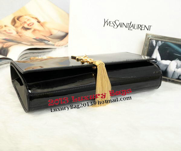 YSL Monogramme Cross-body Shoulder Bag Patent Leather Y311214 Black