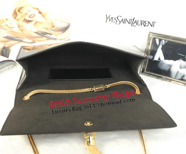 YSL Monogramme Cross-body Shoulder Bag Patent Leather Y311214 Black