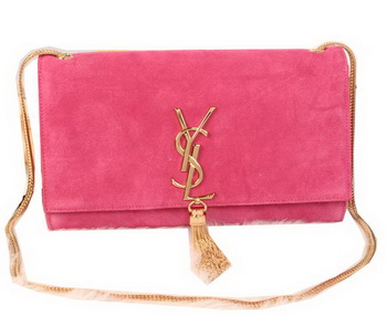 YSL Monogramme Cross-body Shoulder Bag Suede Leather Y311214 Rosy