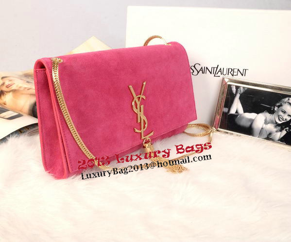 YSL Monogramme Cross-body Shoulder Bag Suede Leather Y311214 Rosy