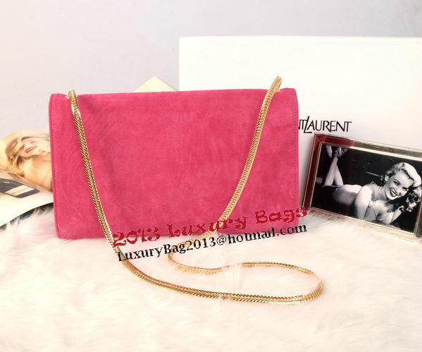 YSL Monogramme Cross-body Shoulder Bag Suede Leather Y311214 Rosy