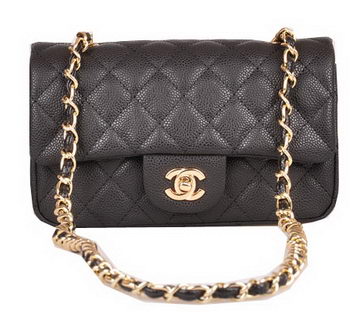 Chanel mini Classic Flap Bag Black Cannage Pattern 1117 Gold