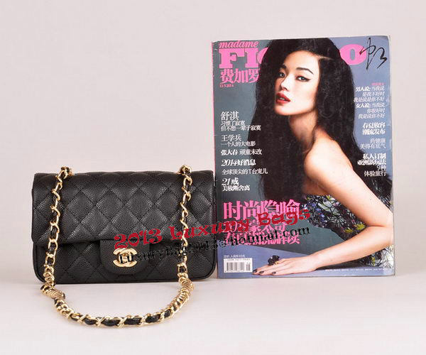 Chanel mini Classic Flap Bag Black Cannage Pattern 1117 Gold