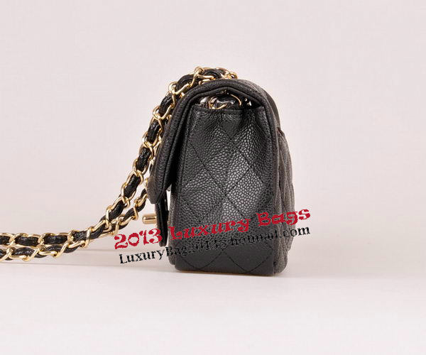 Chanel mini Classic Flap Bag Black Cannage Pattern 1117 Gold