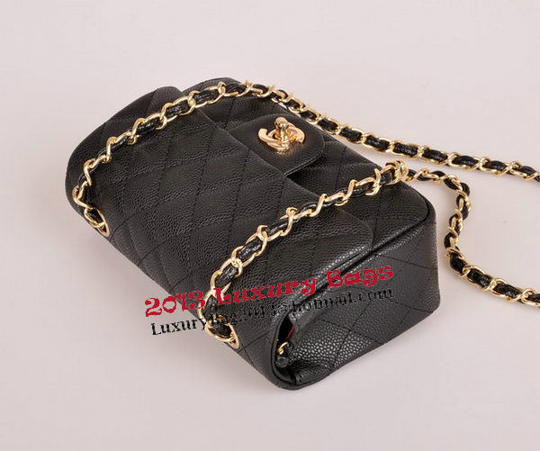 Chanel mini Classic Flap Bag Black Cannage Pattern 1117 Gold