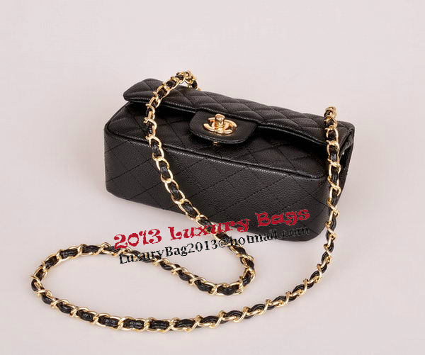 Chanel mini Classic Flap Bag Black Cannage Pattern 1117 Gold