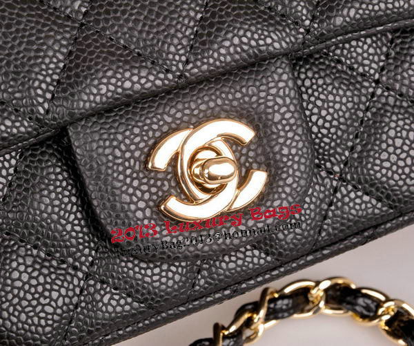 Chanel mini Classic Flap Bag Black Cannage Pattern 1117 Gold