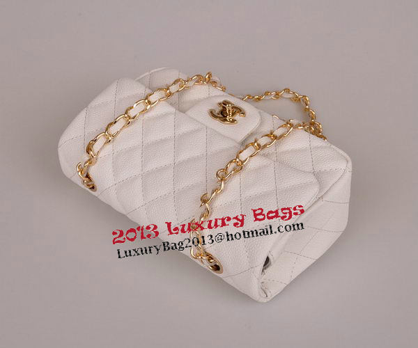 Chanel mini Classic Flap Bag White Cannage Pattern 1117 Gold