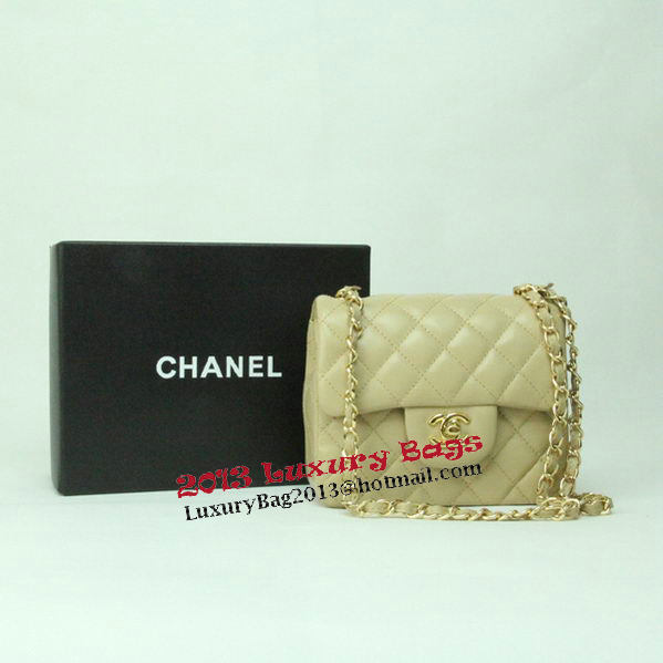 Chanel mini Classic Flap Bag Apricot Leather 1115 Gold Chain