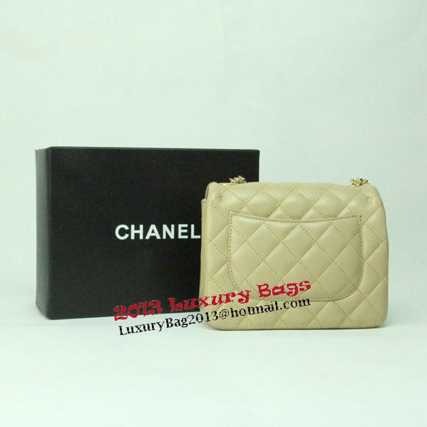 Chanel mini Classic Flap Bag Apricot Leather 1115 Gold Chain